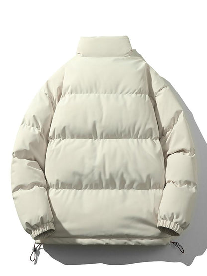 Lightweight Men's Puffer Jacket - High Collar, Polyester