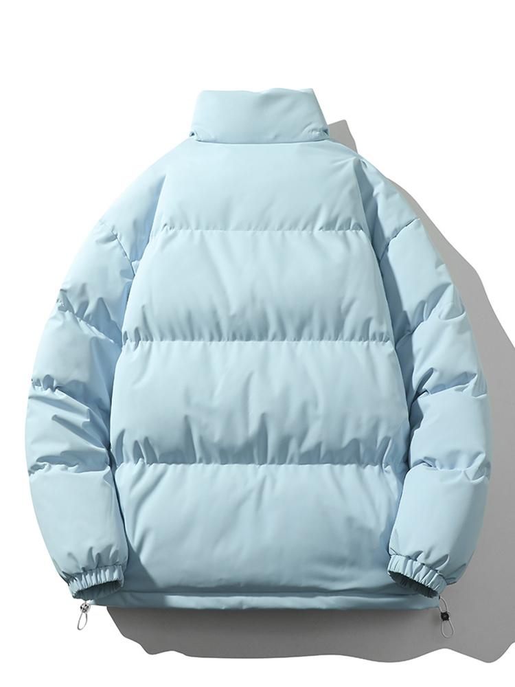 Lightweight Men's Puffer Jacket - High Collar, Polyester