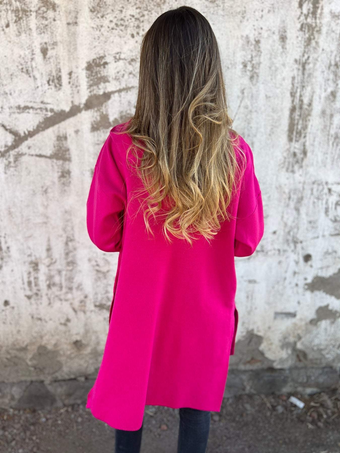 Lightweight Womens Long Hoodie - Fitted Zip Cotton Layering