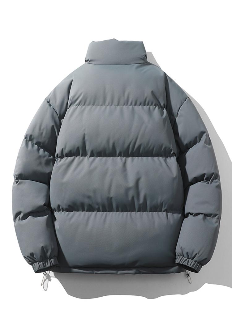 Lightweight Men's Puffer Jacket - High Collar, Polyester