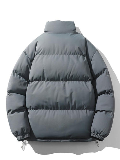 Lightweight Men's Puffer Jacket - High Collar, Polyester