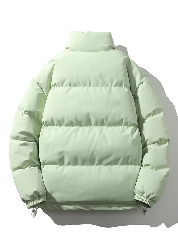 Lightweight Men's Puffer Jacket - High Collar, Polyester