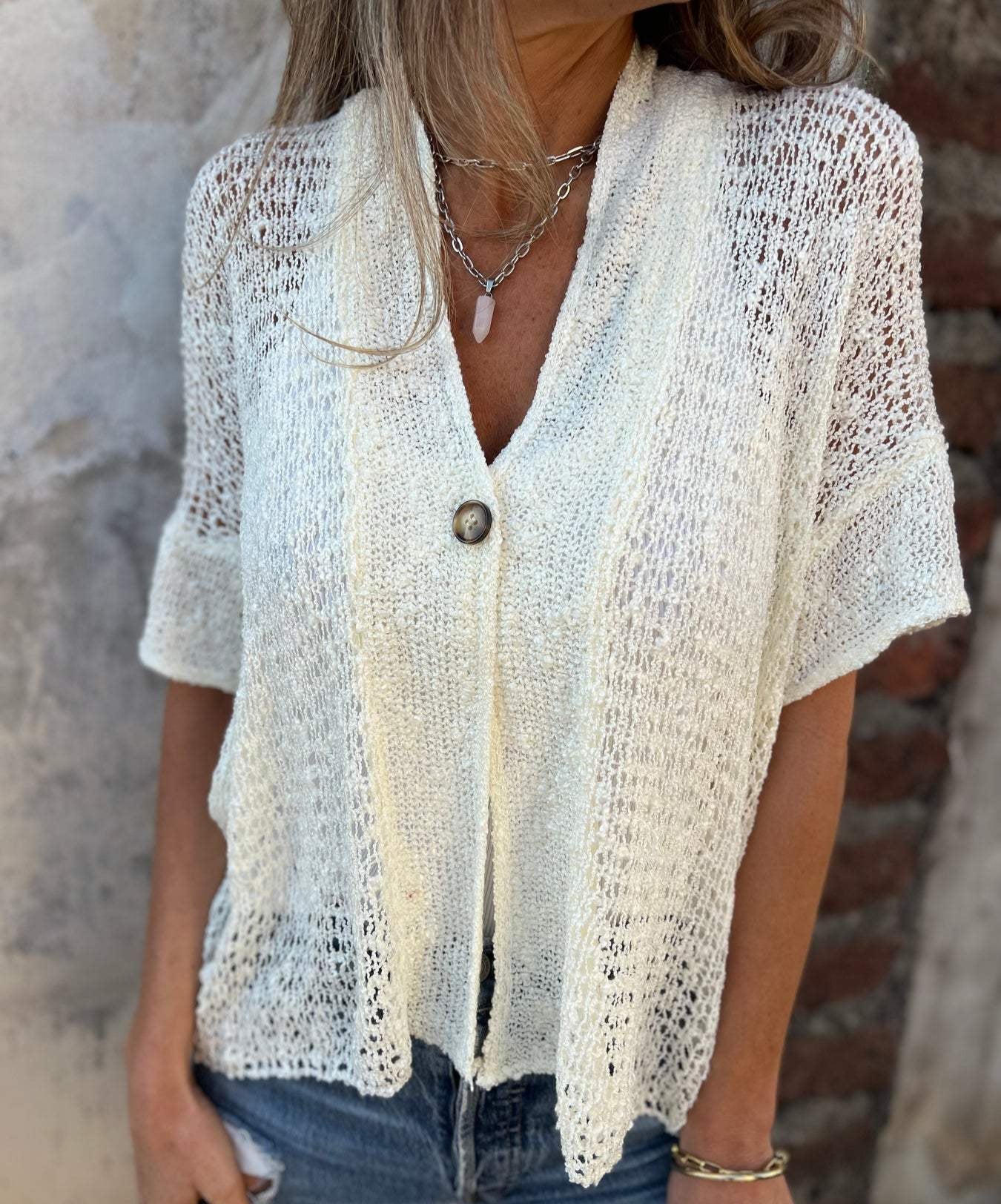 Variant image for Lightweight Women's Cardigan Sweater, Airy Summer Layer for Casual Outings and Beach, Available in Multiple Sizes-17