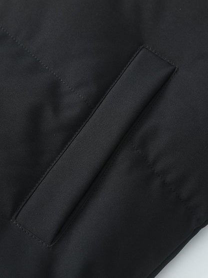 Lightweight Men's Puffer Jacket - High Collar, Polyester