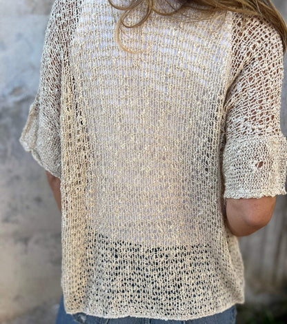 Lightweight Women's Cardigan Sweater, Airy Summer Layer for Casual Outings and Beach, Available in Multiple Sizes-4