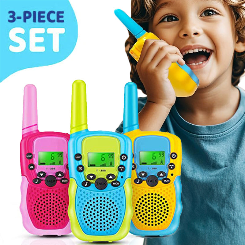 Walkie Talkie Set 3-Pieces - Clear Sound, Long Range, Perfect for Ages 3-12 Adventures