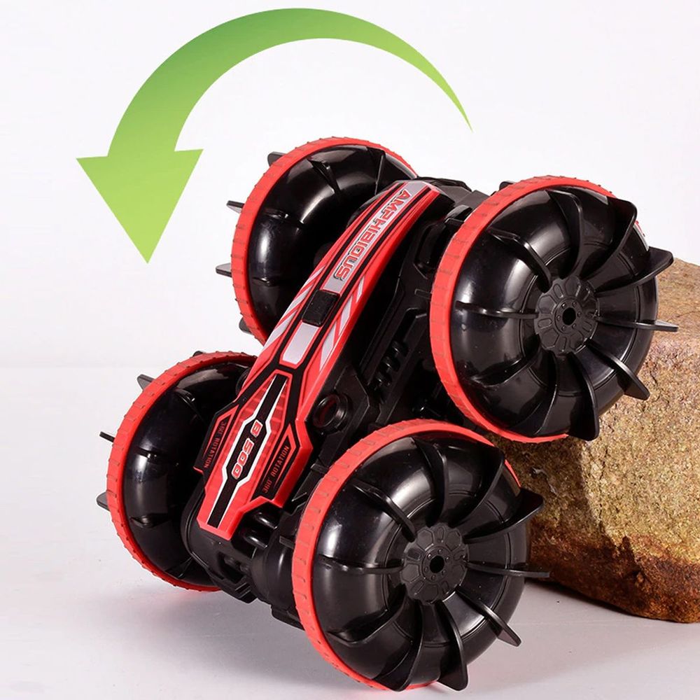 Véhicule de cascade télécommandé tout-Terrain-voiture à dérive Double face avec roues LED, jouet d'aventure en plein air pour garçons