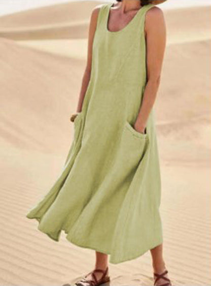 Variant image for Womens Summer Dress with Pockets, Casual Knee-Length Cotton Dress for Everyday Comfort and Style-21