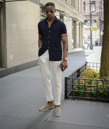 Vintage Leather Men's Moccasins - Elegant Slip-On Shoes for Casual and Formal Wear-6