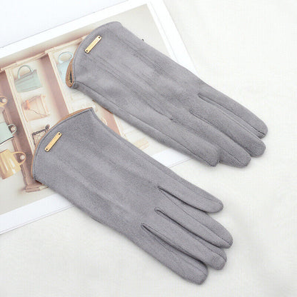 Soft Timeless Women Suede Gloves - Fitted, Cashmere Lined