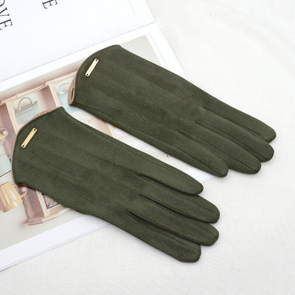 Soft Timeless Women Suede Gloves - Fitted, Cashmere Lined