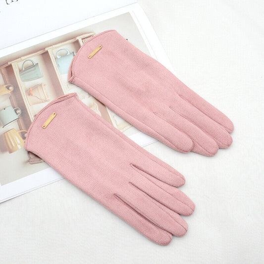 Soft Timeless Women Suede Gloves - Fitted, Cashmere Lined