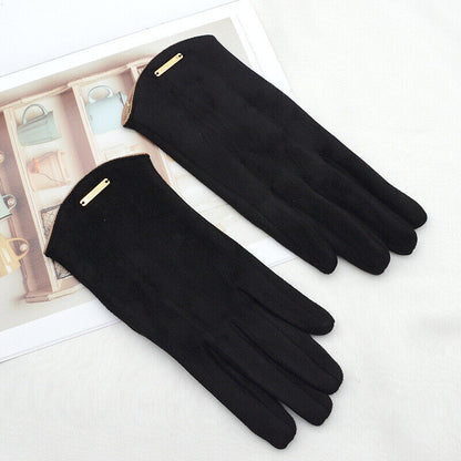 Soft Timeless Women Suede Gloves - Fitted, Cashmere Lined