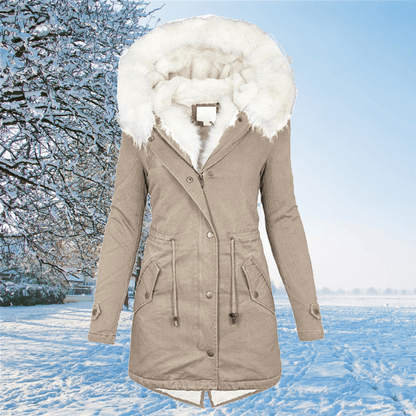 Warm Women’s Parka - Mid Thigh Tailored, Faux Fur, Winter