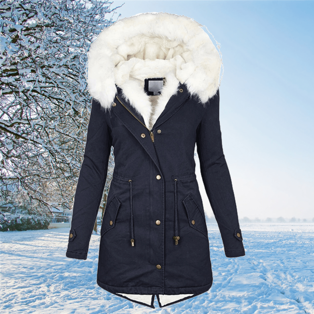 Warm Women’s Parka - Mid Thigh Tailored, Faux Fur, Winter