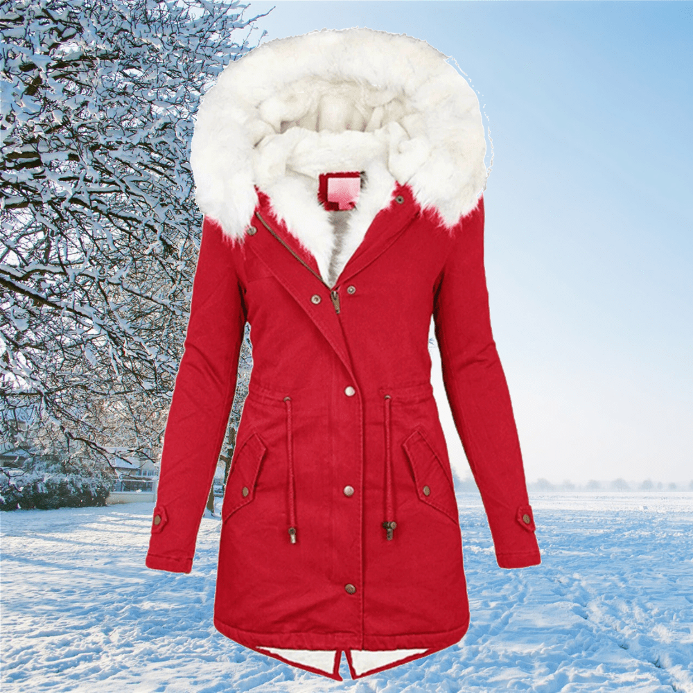 Warm Women’s Parka - Mid Thigh Tailored, Faux Fur, Winter