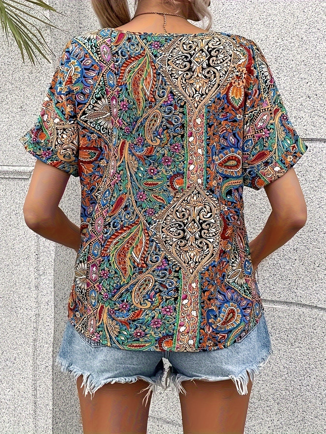 Floral Womens Blouse - Soft, Versatile Summer Top with Flattering Fit for Casual or Evening Wear-3