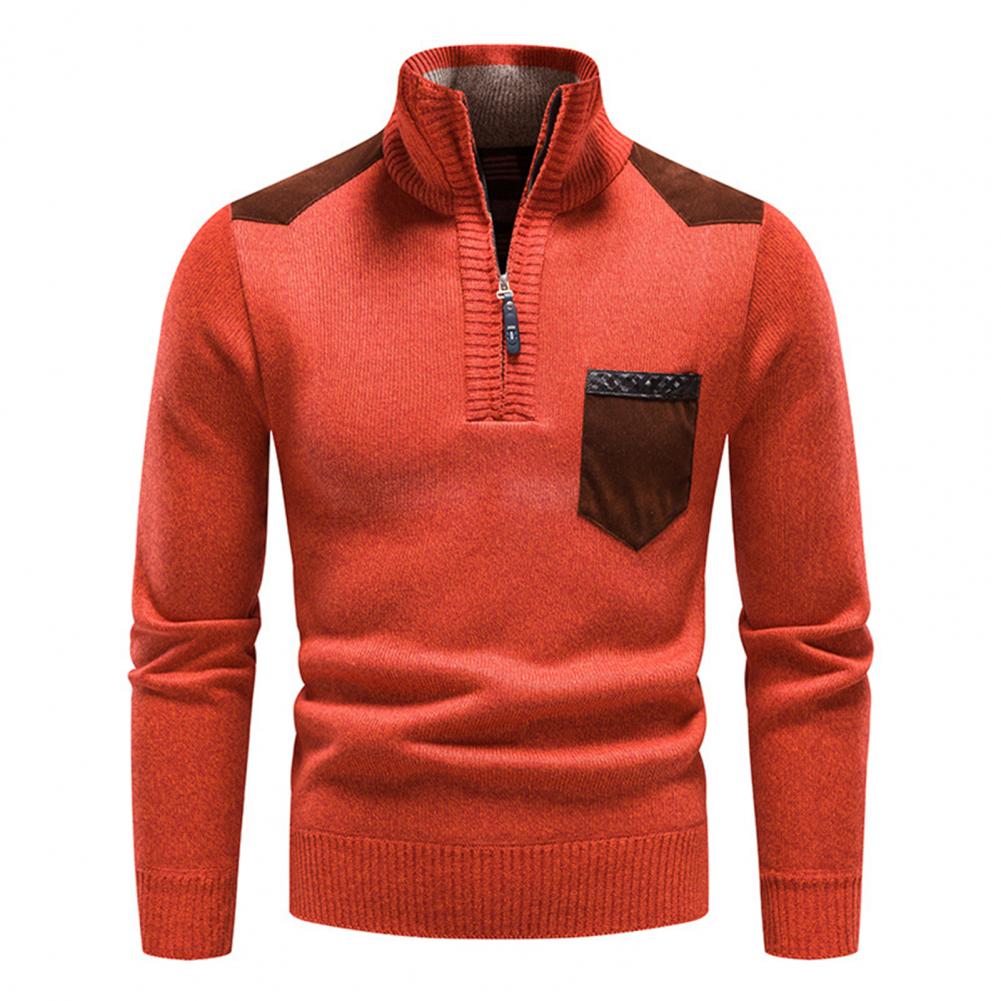 Pullover da uomo leggero e raffinato con mezza cerniera - Lana Merino