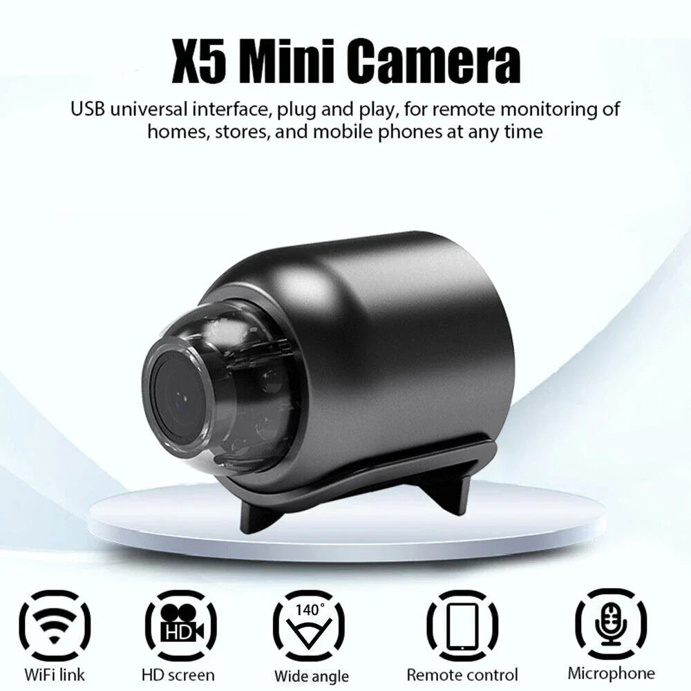 Mini WiFi Kamera 1080P Natvision Bevægelsesalarmer Fjernbetjening Nem App Opsætning Hjemmesikkerhed 2025