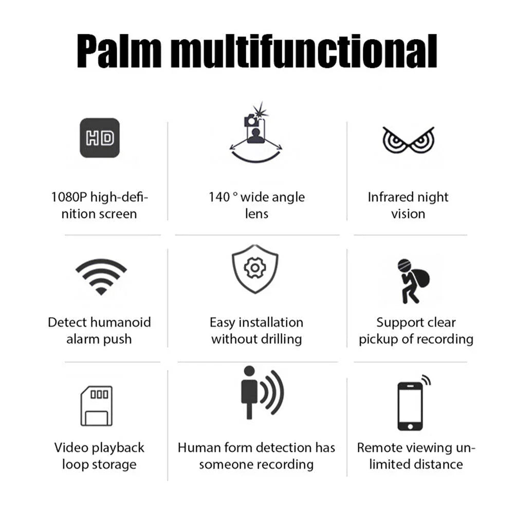 Mini WiFi Kamera 1080P Natvision Bevægelsesalarmer Fjernbetjening Nem App Opsætning Hjemmesikkerhed 2025