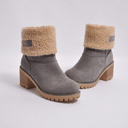 Insulating Women’s Winter Boots - Mid Calf Suede Cozy Lining