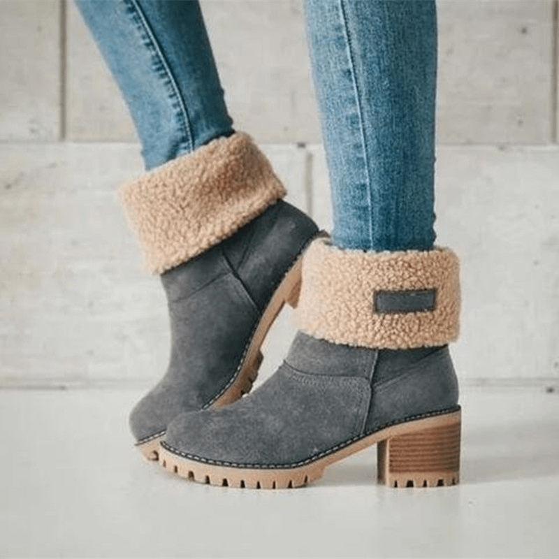 Insulating Women’s Winter Boots - Mid Calf Suede Cozy Lining