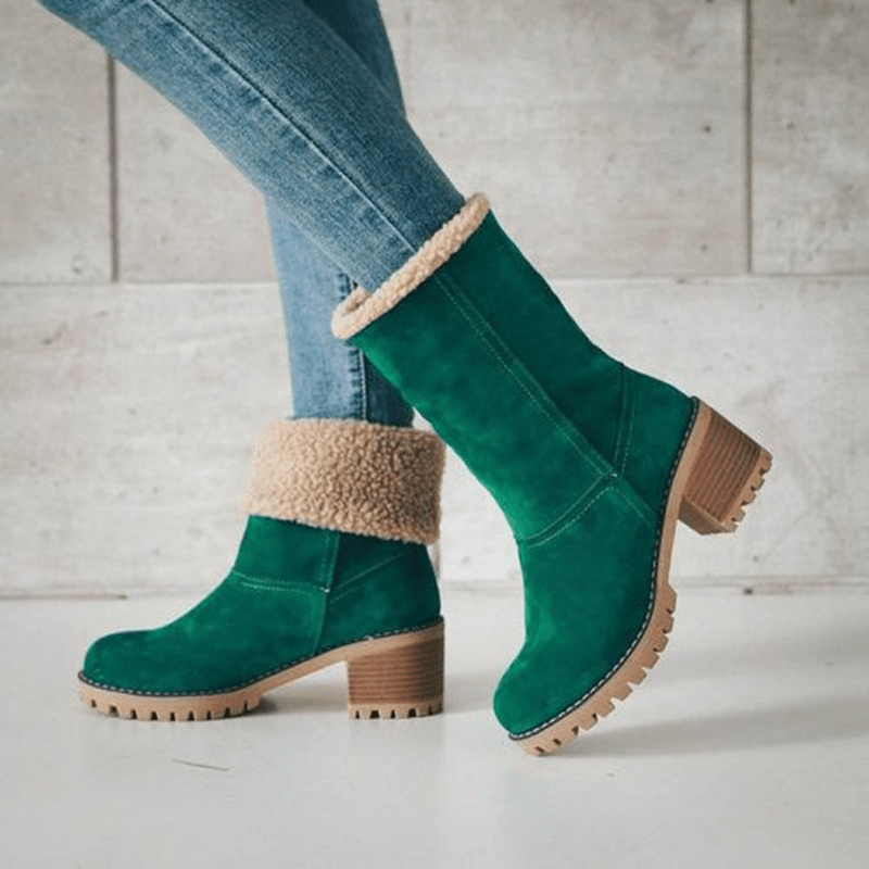 Insulating Women’s Winter Boots - Mid Calf Suede Cozy Lining
