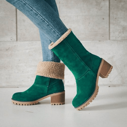 Insulating Women’s Winter Boots - Mid Calf Suede Cozy Lining