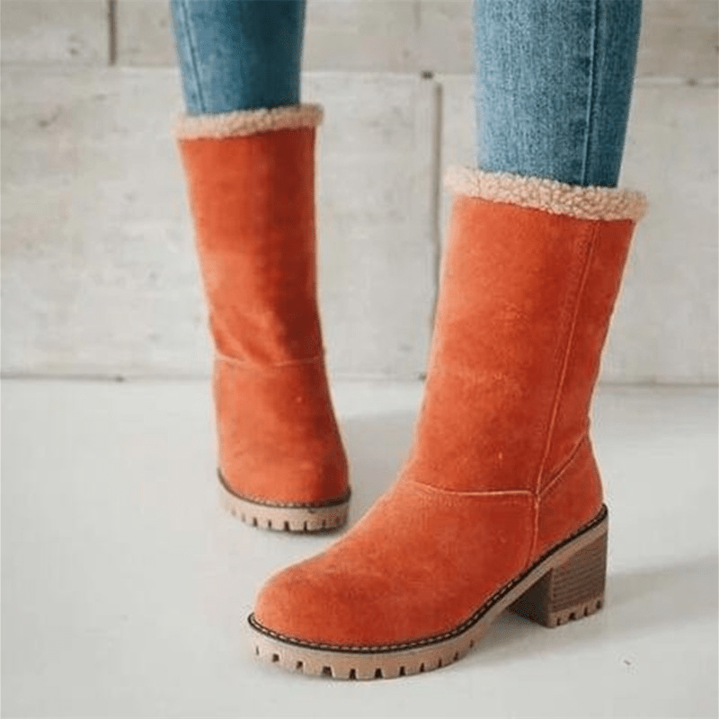 Insulating Women’s Winter Boots - Mid Calf Suede Cozy Lining