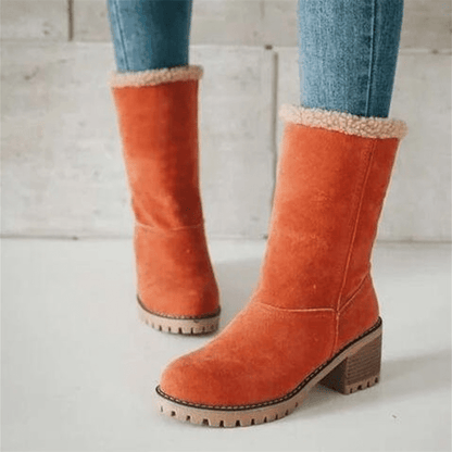 Insulating Women’s Winter Boots - Mid Calf Suede Cozy Lining