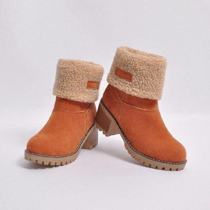 Insulating Women’s Winter Boots - Mid Calf Suede Cozy Lining