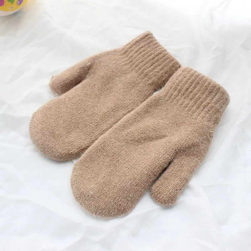 Warm Women Mittens - Ribbed Cuff Plush Faux Fur, Winter