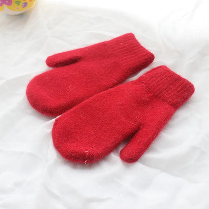 Warm Women Mittens - Ribbed Cuff Plush Faux Fur, Winter
