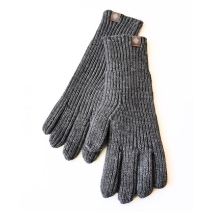 Warm Cozy Gloves - Ribbed Slim Knit, Cotton Blend, Winter