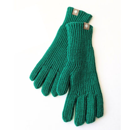 Warm Cozy Gloves - Ribbed Slim Knit, Cotton Blend, Winter