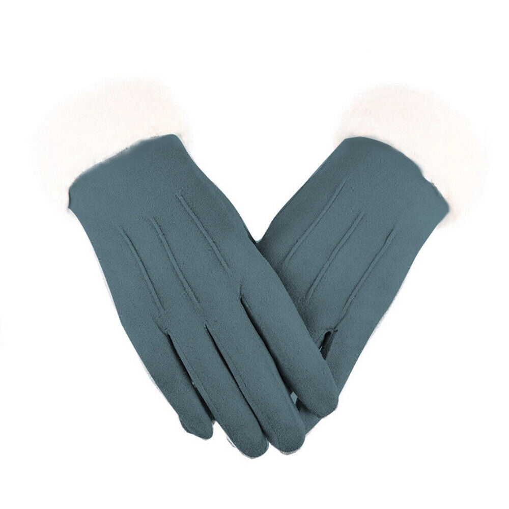 Windproof Womens Gloves - Touchscreen Faux Suede, Winter