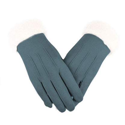 Windproof Womens Gloves - Touchscreen Faux Suede, Winter