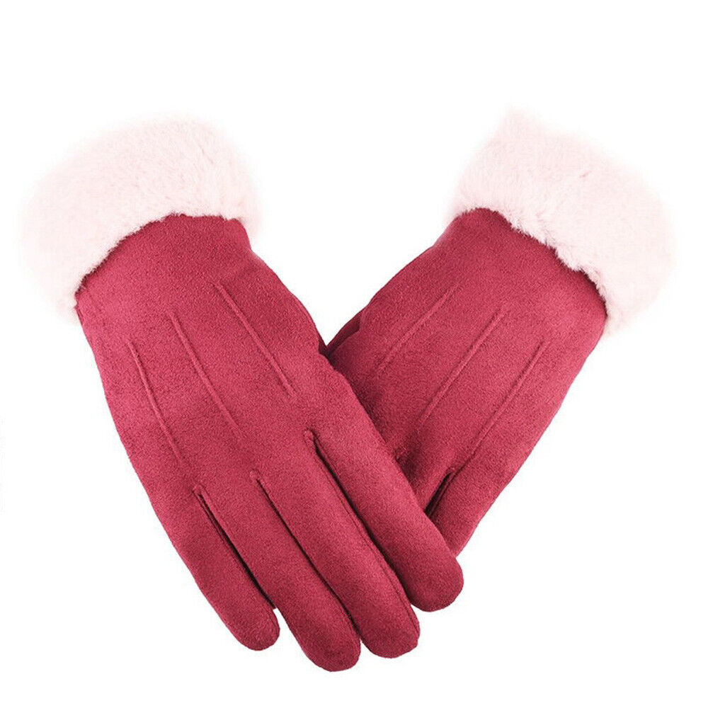 Windproof Womens Gloves - Touchscreen Faux Suede, Winter