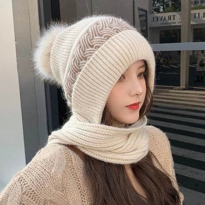 Warm Women Winter Hat And Scarf Set - Slouchy Beanie, Wool