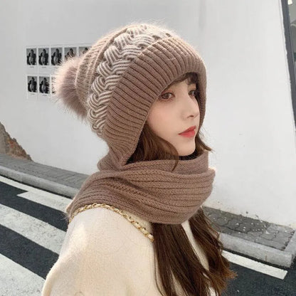 Warm Women Winter Hat And Scarf Set - Slouchy Beanie, Wool