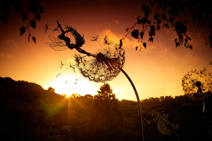 Garden Sculpture Metal Fairy Stake Cottage Fall 2025 Accent