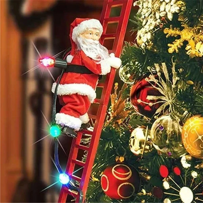 Kletternder Weihnachtsmann Anhänger mit LED-Lichtern Animierte Weihnachtsdekoration 2025 Baum- oder Wanddisplay