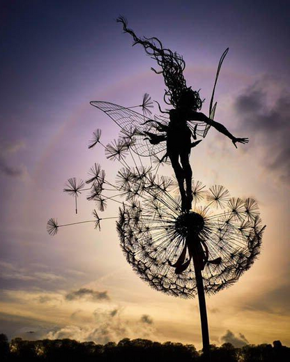 Garden Sculpture Metal Fairy Stake Cottage Fall 2025 Accent