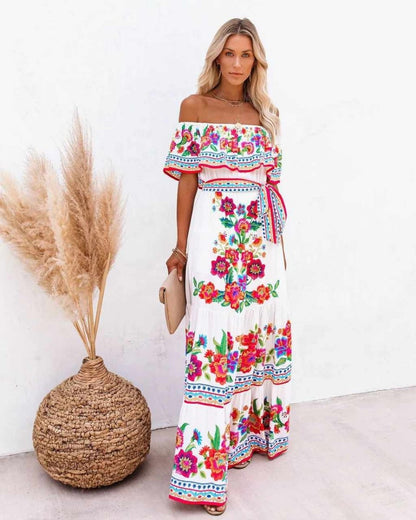 Maxi Boho Beach Dress for Women with Unique Print and Fluid Silhouette, Lightweight Fabric for Summer Outings and Events-2