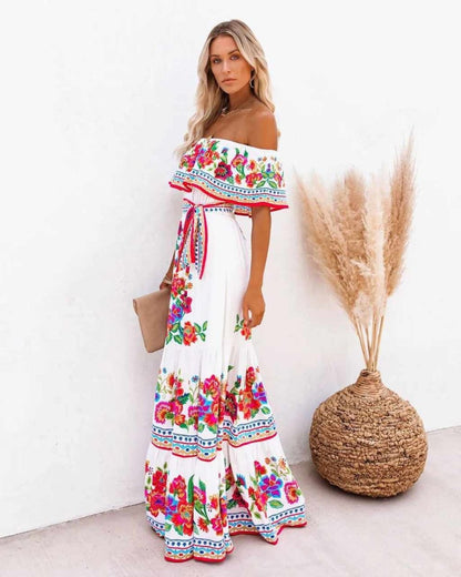 Maxi Boho Beach Dress for Women with Unique Print and Fluid Silhouette, Lightweight Fabric for Summer Outings and Events-3