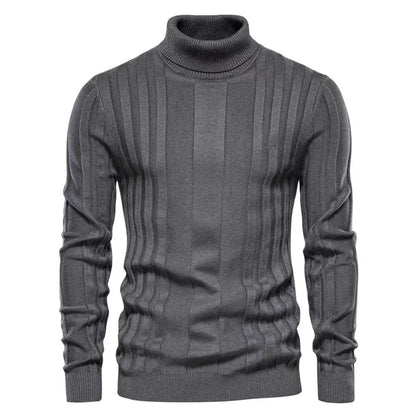 Fitted Men’s Turtleneck Sweater - Slim Knit For Winter