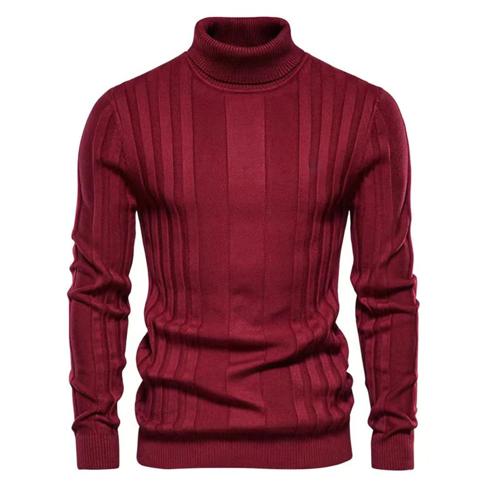 Fitted Men’s Turtleneck Sweater - Slim Knit For Winter