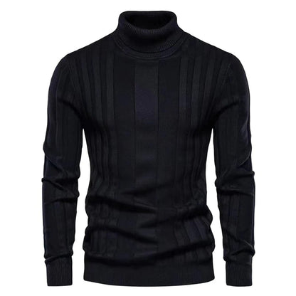 Fitted Men’s Turtleneck Sweater - Slim Knit For Winter