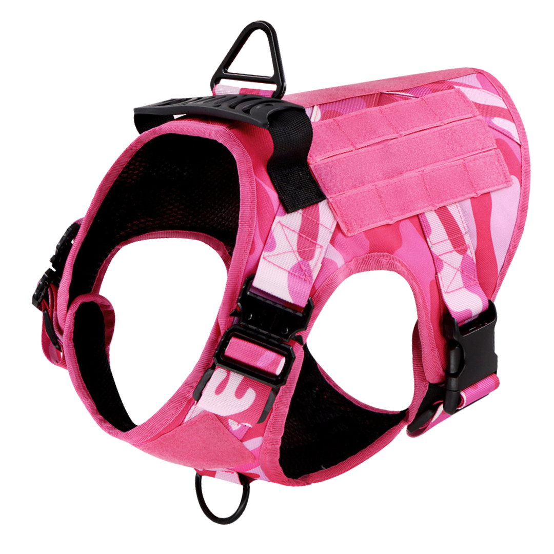 Tactical Dog Harness No-Pull With Front And Back D-Rings Quick-Release Buckles Top Handle Heavy-Duty Training