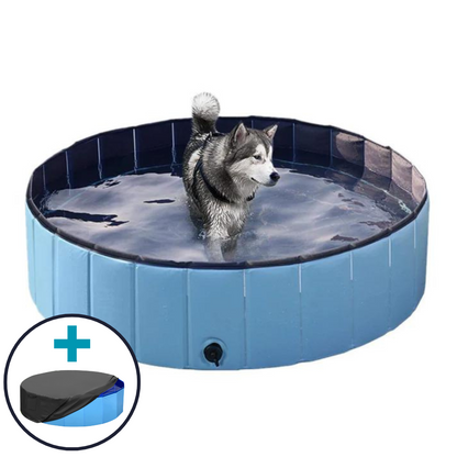 Pop-Up Dog Pool Pieghevole - Bagno e Piscina all'Aperto per Animali Domestici, Estate 2025 Facile Installazione, Scarico Laterale, Rivestimento Durevole